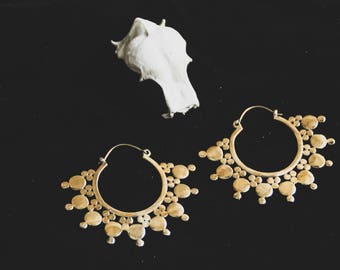 Big Sun Bronze Earrings - Boho - Gypsy - Tribal - Fusion - Original - Design - Festivals - Boom -