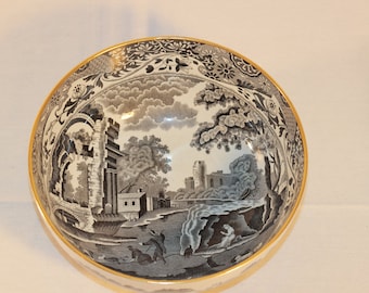 Vintage Black Italian Spode Copeland Salad Bowl