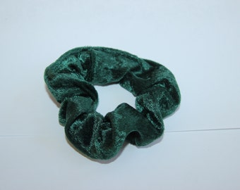 Green Crushed Velvet Scrunchie