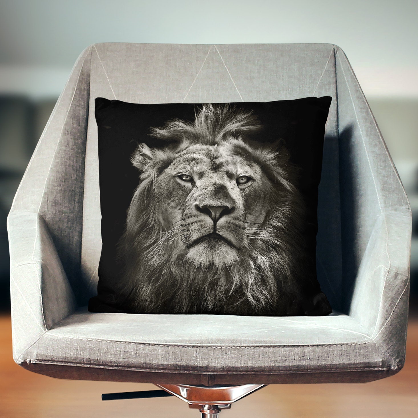 Lion Pillow Safari Decor Lion Decor Lion by wfrancisdesign