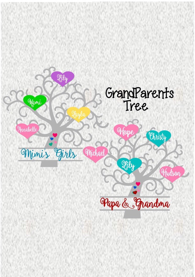 Download Grandparents Family Treeup to 11 Grandchildren SVG DXF