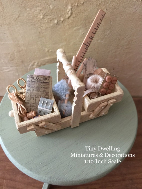 Miniature sewing basket