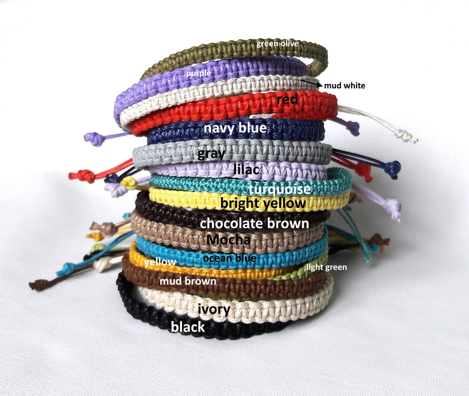 Men's string bracelet Friendship bracelet adjustable