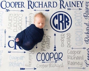 Personalized Boy Blanket - Monogram Boy Blanket - Personalized Baby Blanket - Monogram Baby Boy Blanket - Name Blanket - Baby Shower Gift