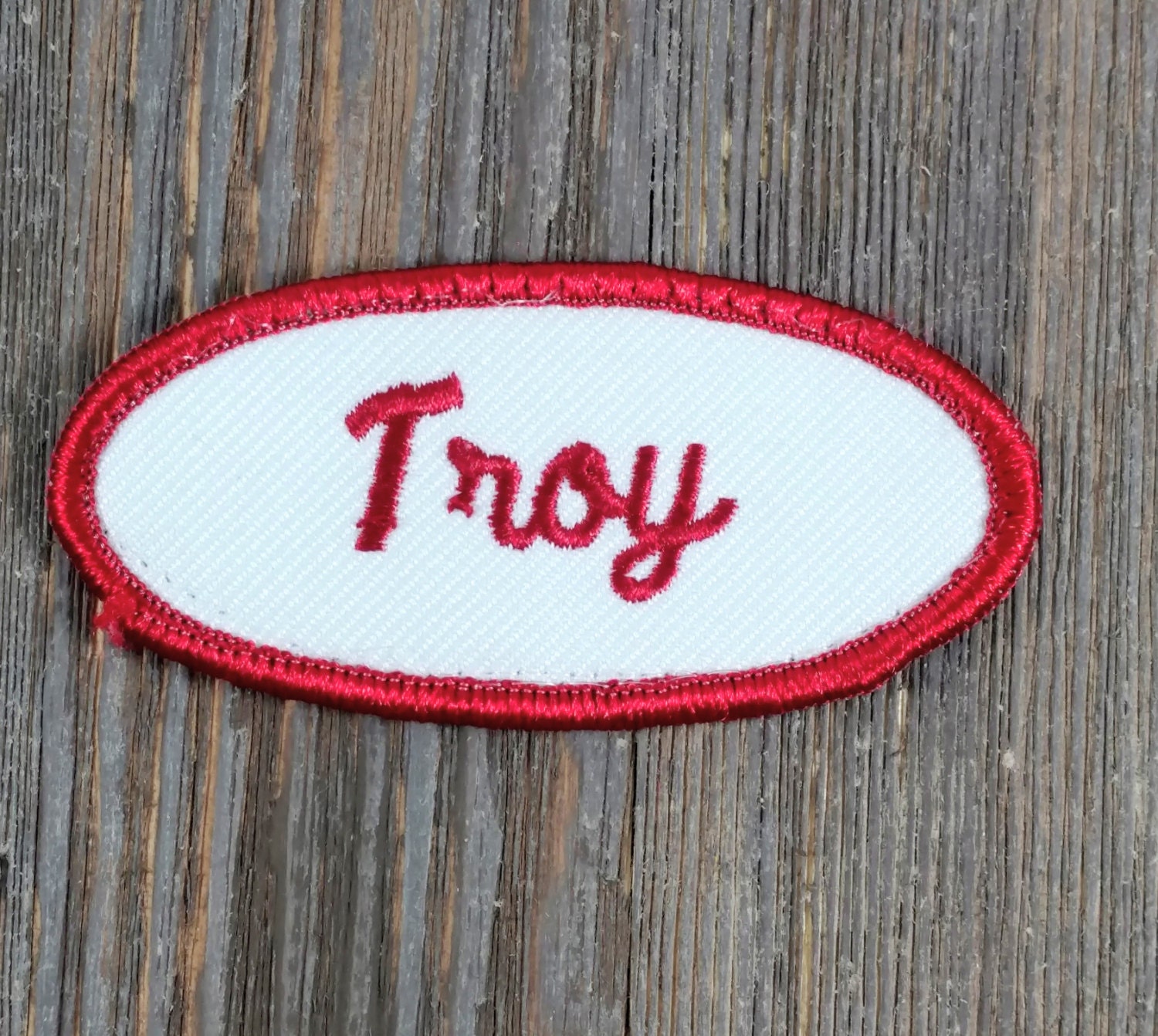 TroyVintage Name PatchName PatchesBowling Shirt PatchWork Shirt