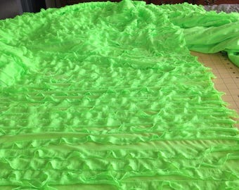 Neon Green Ruffle Fabric