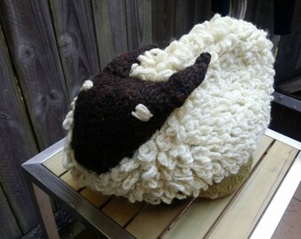 Vintage Woolen Tea Cozy/Door Cover Stopper/Toaster Cover/Brown/Cream