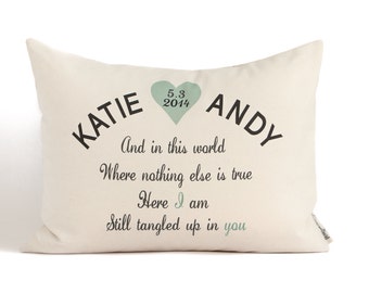 Custom Phrase Anniversary Gift, Housewarming, Two Year Anniversary, 2nd Anniversary, Gift for Her, Gift for Him, Throw Pillows, Home Decor