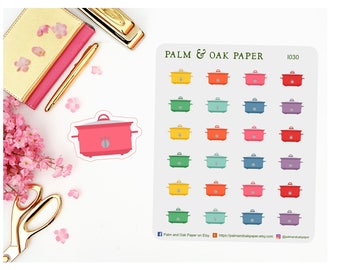 Crock pot Stickers - Meal Stickers - Planner Stickers - Erin Condren - Happy Planner - Plum Paper - Food Stickers - I030