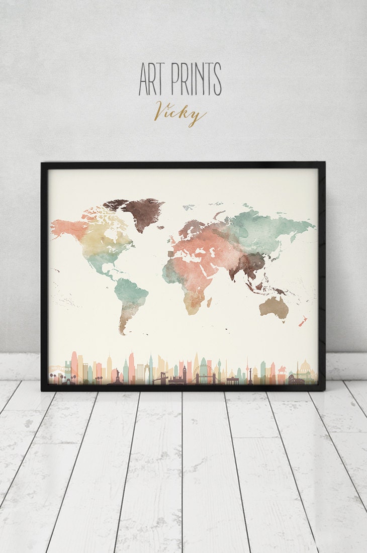 travel map art prints