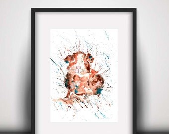 SALE Guinea pig PRINT, guinea pig, watercolour painting, guinea pig illustration, guinea pig art print, nursery print, new baby gift