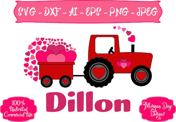Download Valentine SVG Valentine Tractor SVG Hearts SVG Tractor