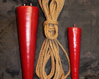 4x Red Rigger Monster Candles, Handmade, Huge, Double Wicked, Soy, UV, BDSM Kinky Way Play