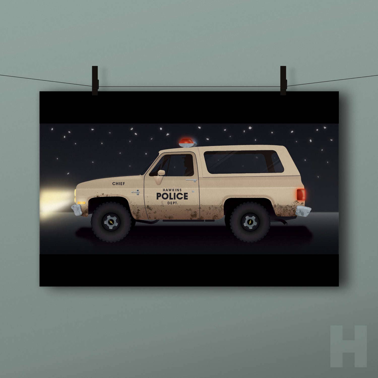 Stranger Things Chief Hopper's Truck Print Netflix