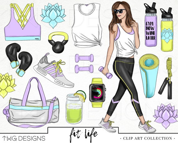 Fitness Fashion Girl Clip Art Watercolor Clipart PNG Workout Gym Style Hand Drawn Babe Illustration Planner Sticker Graphics Basic License Fitness Fashion Girl Clip Art Watercolor Clipart PNG Workout Gym Style Hand Drawn Babe Illustration Planner Sticker Graphics Basic License