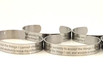 Serenity Prayer Bracelet Blank / Stainless Steel Cuff Bracelet / Bracelets Wholesale / Cuff Bracelets Wholesale / Inspirational Bracelets