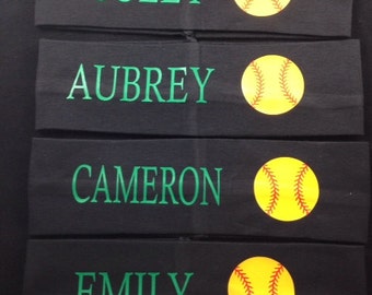 Softball 2 1/2" Personalized Name/Team Name Sports Headband