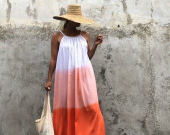 Sale,Dyed Maxi Dress, summer dress,prengnant woman,comfy, festival ,boho dress, beach cover,Dyed ,Home