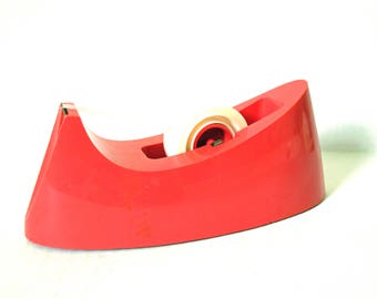 Scotch Tape Dispenser, Salmon Pink Scotch Tape Decor Dispenser C 15, Coral Pink Scotch Tape Dispenser, Retro Office Cubicle Desk Accessory