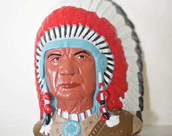 Plaster Indian Chief Bust