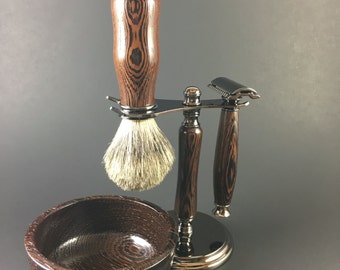 Men's Shaving Kit hand-crafted from Wenge