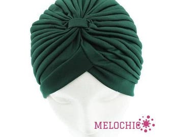 Green Turban Hat, Chemo Hat, Hair Loss Hat, Head Wrap, Women Turban Hat, Fashion Turban Hat, Nadia Turban Hats, Head cover, Turban, Hats
