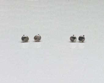 Silver Stud Earrings, Handmade Silver Earrings, Silver Pebble Earrings