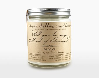 Will you be my Maid of Honor Gift, Gift for Maid of Honor, bridesmaid proposal, maid of honor gift, bridal party, unique, soy candle