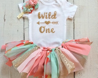 Pink mint coral first birthday,coral mint tutu,mint coral pink tutu,coral mint cake smash outfit,boho first second birthday,wild one onesie
