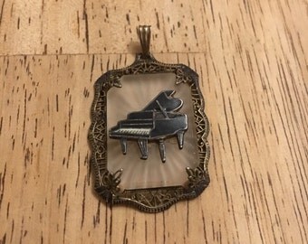 Vintage Sterling and Camphor Glass Pendant