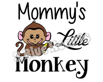 Mommy's Little Monkey svg studio dxf pdf jpg png