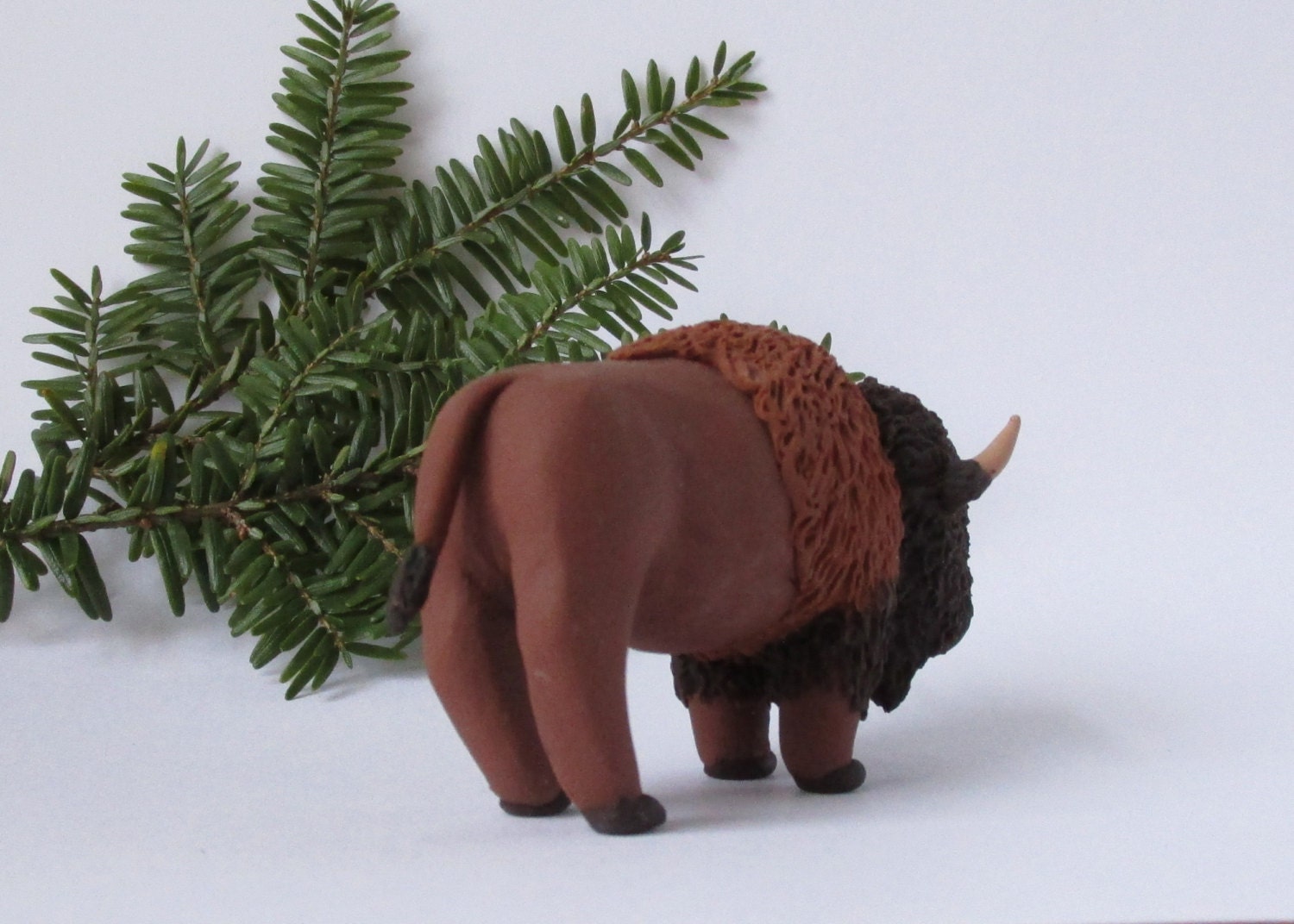 Polymer Clay Buffalo Realistic Bison Sculpture Animal