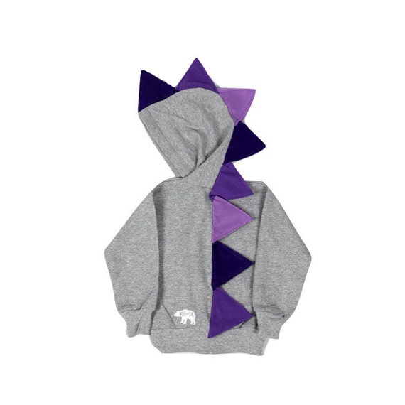 Toddler Girl Purple Dino Hoodie Toddler Dinosaur by WolfeandScamp