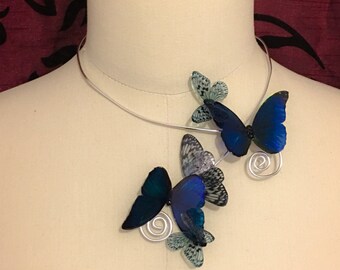 Deformable translucent "stained glass lepidopteran" Butterfly Necklace