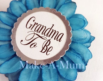 Teal Wrist or Pin, Baby Shower corsage, baby shower favors, Grandma To be Pin, mommy to be pin ,baby shower decorations ,TEAL/PAPER GTB