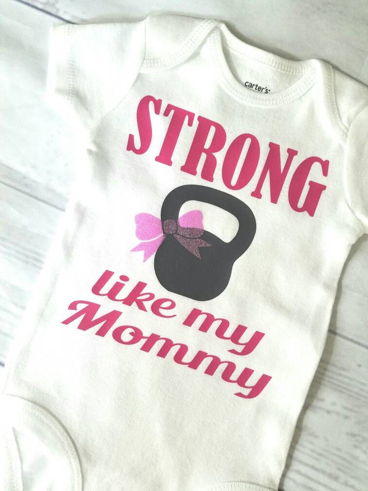 Baby girl clothes strong like mommy workout by TrendiestTotsInTown