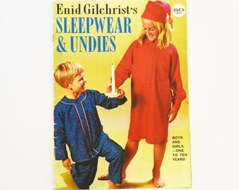 Collectable Enid Gilchrist Pattern and Drafting Book - Softcover - Boys and Gils Sleepwear and Undies - 1960's