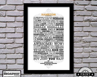 Hamilton - Framed - Quotes - Lyrics - Typography Print