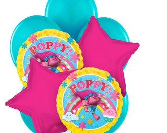 18" Trolls balloon, trolls decoration, trolls birthday party, photo prop, happy birthday balloon, balloon bouquet