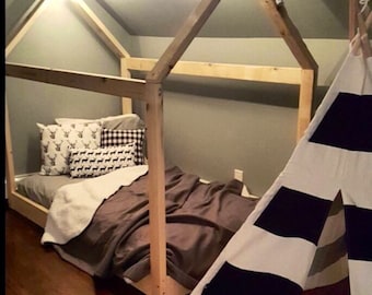 Made in US House Bed Frame Twin Full or Queen