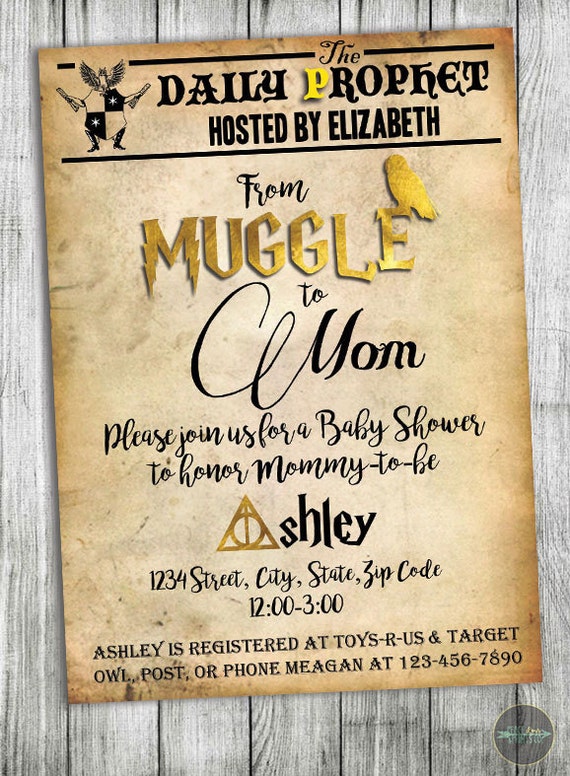 custom harry potter baby shower invitation muggle to mom