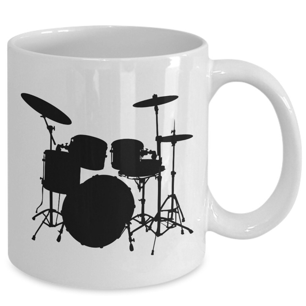 Drummers Coffee Mug Drums Drum Set Drum Kit Silhouette