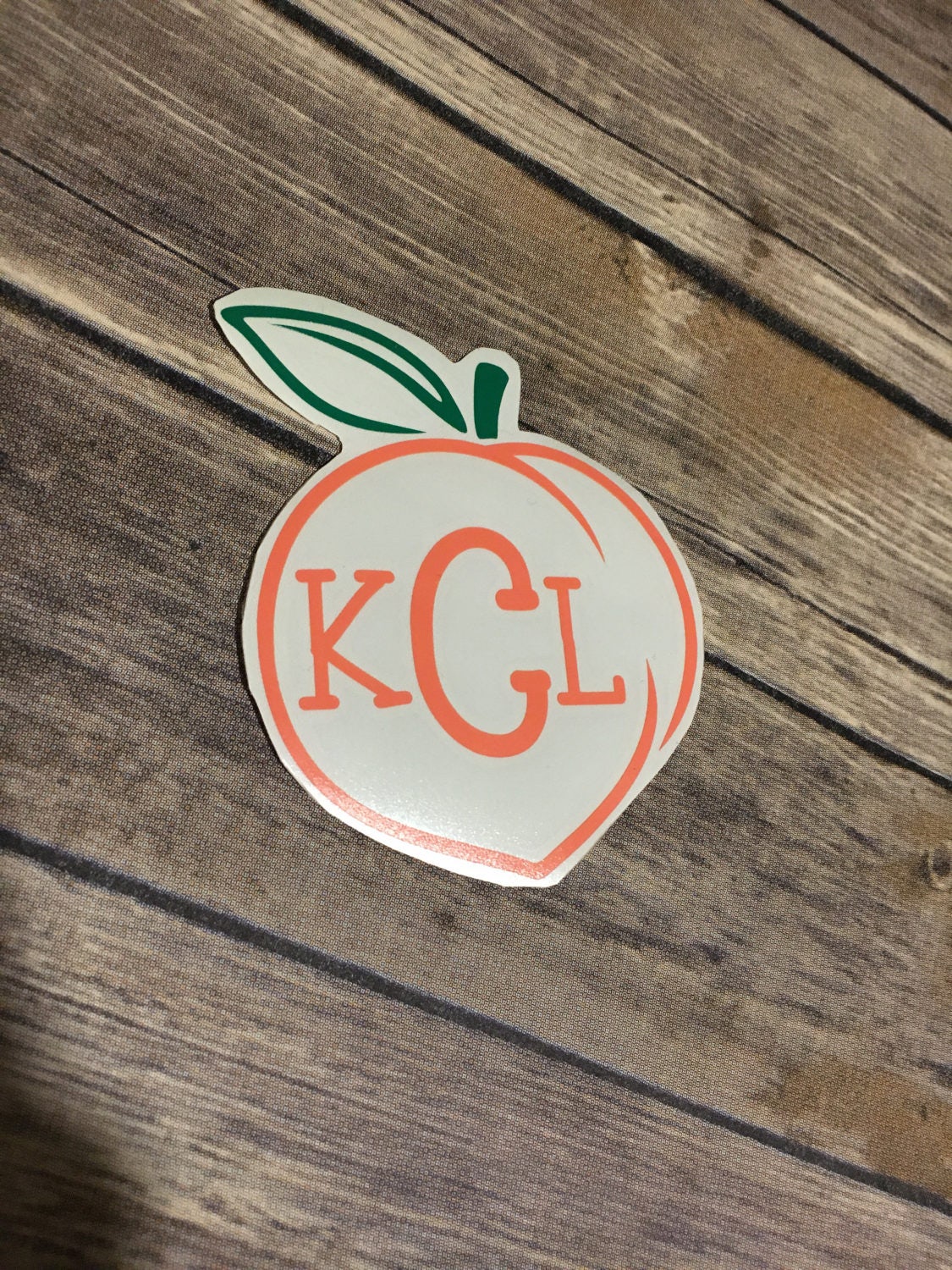 Peach Monogram Decal Peach Decal Peach Car Decal