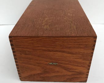 Recipe box, Wood, Dovetailed,