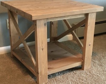 Wood X End Table, Side Table