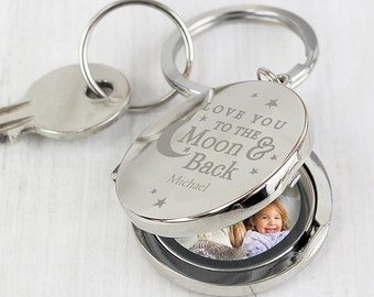 Personalised Stainless Steel Keyring, Personalised Photo Keyring, Engraved Keychain, Engraved Photo Keyring, Personalized Keyring