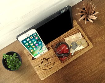 Personalized Charging Station, Mens Gift Ideas, Christmas Gifts for Him, Dad Birthday Gifts, Anniversary Gift for Boyfriend, Docking Station