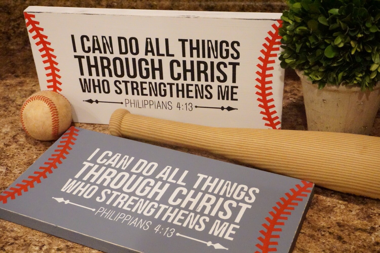 I can do all things through Christ. Baseball sign. Baseball