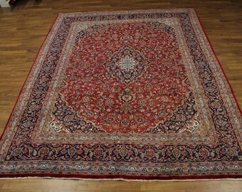 Beautiful Traditional Handmade Plush Mashad Persian Rug Oriental Carpet 10X13