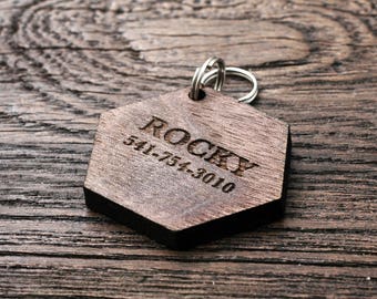 Custom Wooden Dog Tag, Custom Wood Dog Tag
